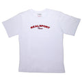 White T-shirt with Red REALSPORT CLASSIC Trademark name with LOGO on the back
